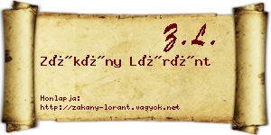 Zákány Lóránt névjegykártya